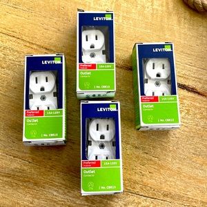 Leviton CBR15 Preferred Back and Side Wire Outlet- White (4)